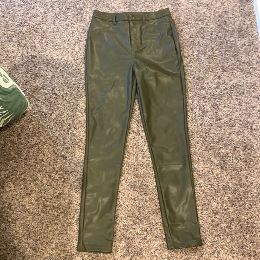 NWT Olive Green Leather Pants
